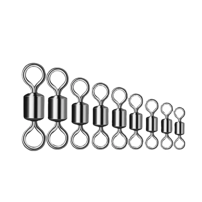 50pcs 낚시 회전 롤링 회전 솔리드 스테인레스 스틸 반지 Fishhooks 낚시 액세서리에 대 한 미끼 커넥터