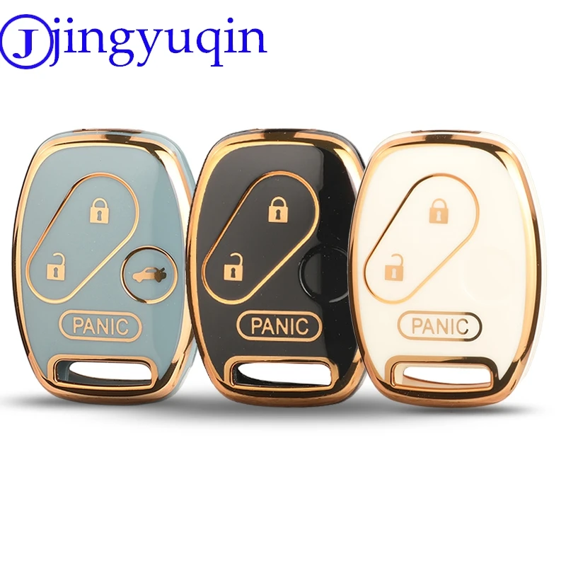 

jingyuqin TPU Car Key Case Cover For Honda Fit CIVIC JAZZ Pilot Accord CR-V Freed Freed Pilot StepWGN Insight Key Shell
