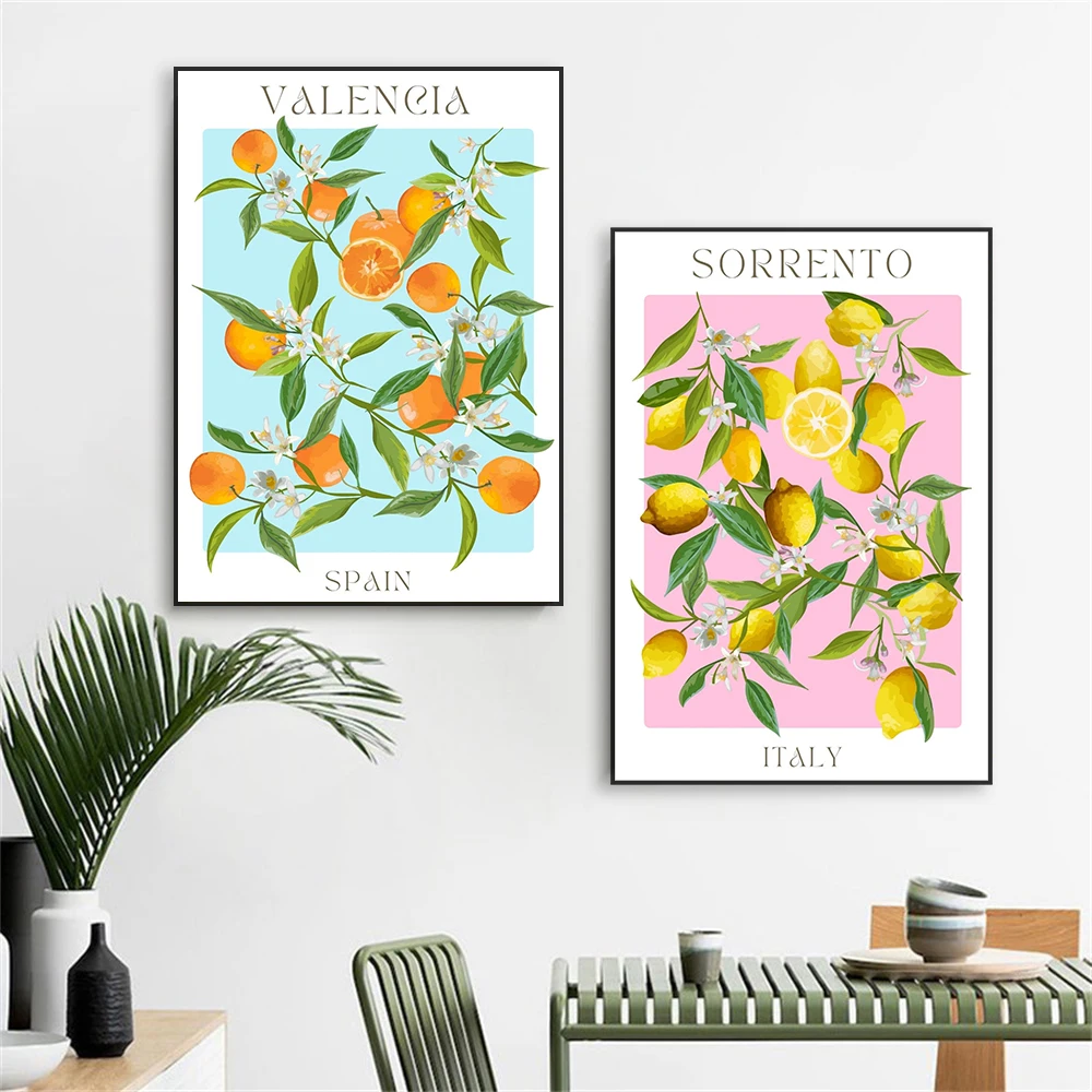 ملصق فني جداري كلاسيكي مطبوع في سوق الفاكهة ، لوحة قماش سورينتو ، إيطاليا ، إسبانيا ، الطعام ، المنزل ، المطبخ ، ديكور غرفة الطعام #2