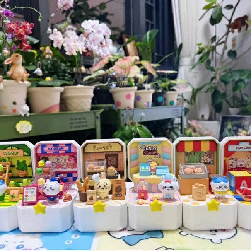 

In Stock Genuine Blind Box Korean Chiikawa Food Town Store Cute Anime Committee Cartoon Customized Mystery Box Of Usagi & Hachi