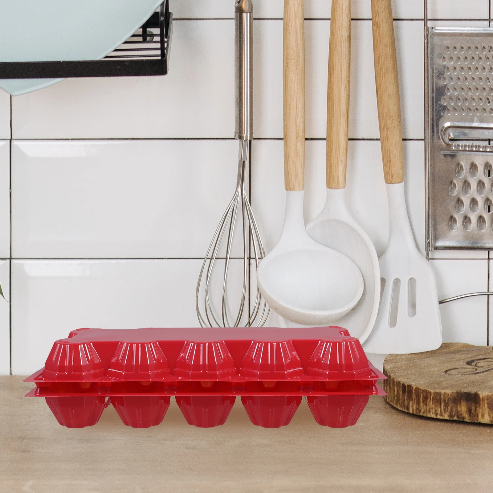 

10pcs Egg Tray Packaging Holder Container Red Color Lid Storage Carton Packing Slots ganizer Eggs Large Capacity Secure Cover