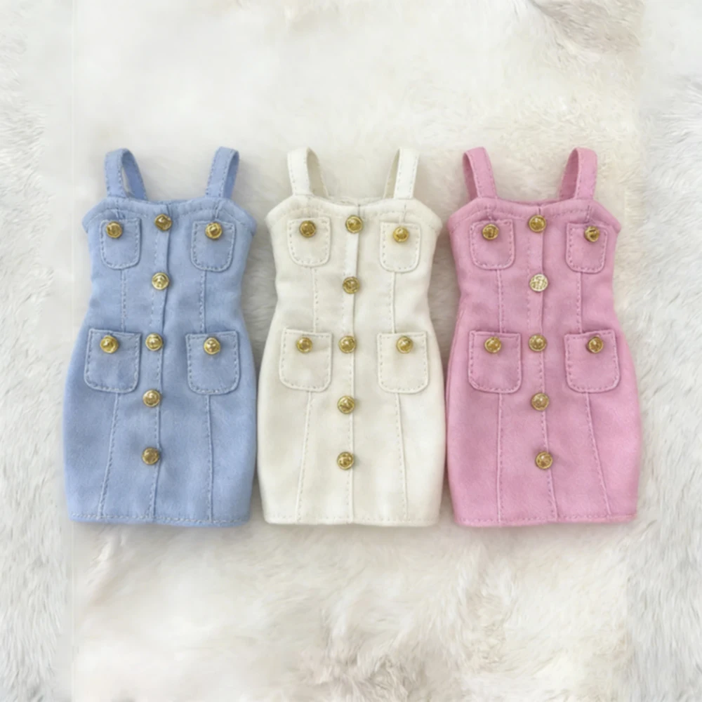 Blyth-ropa Azone OB22 OB24 para muñeca, accesorios de moda, Falda corta con correa de mezclilla, Vestido de manga larga, Falda plisada, regalo de juguete