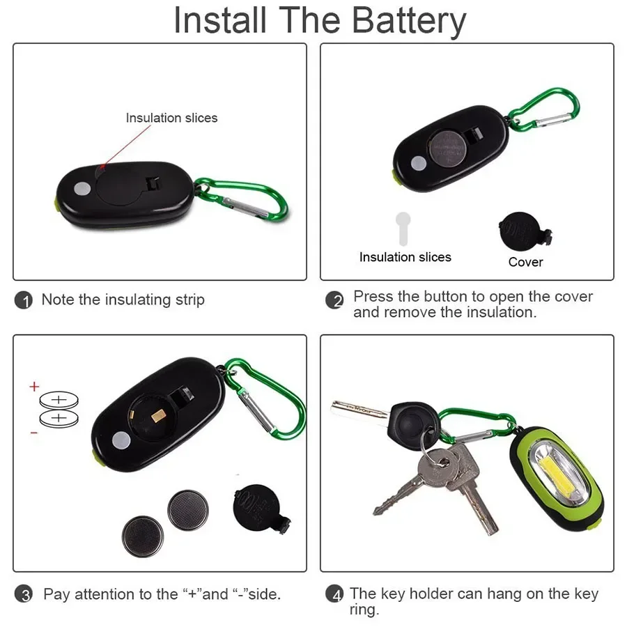 Mini COB LED Flashlight Keychain Work Light 3 Modes Portable Outdoor Emergency Light Small Torch Work Lamp for Camping Hiking