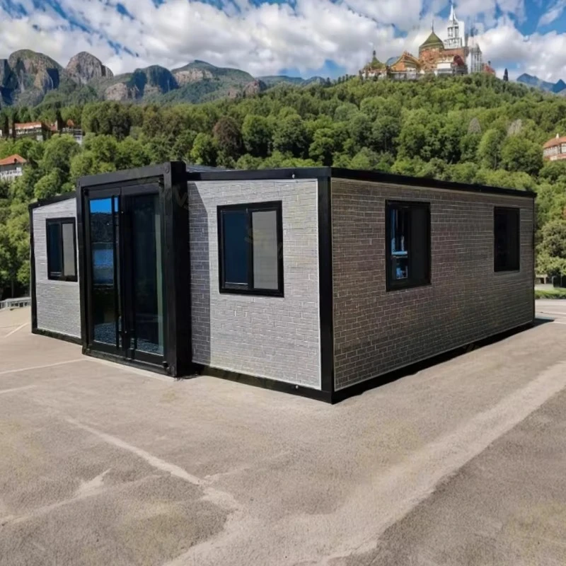 Tiny Home Double-winged Folding House Expansion House 20ft Fold Steel Flat Pack Prefab Container 20 40ft House 2 3 4 5 Bedrooms