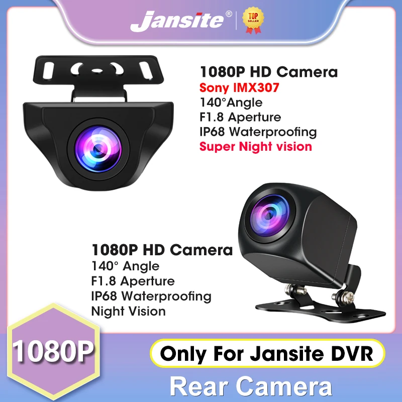 

Jansite 1080P HD Rear Lens Night Vision Cam Only For jansite Dash cam Wide Rearview Stream Media DVR