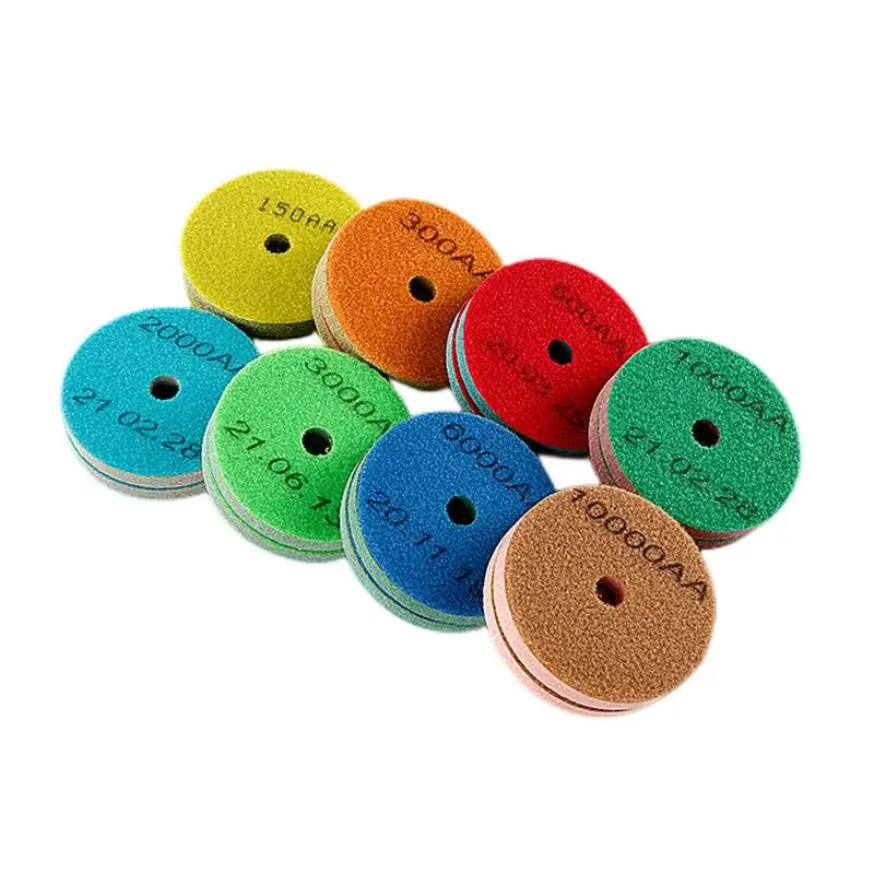 5/10PCS 3Inch 4Inch Sponge Diamond Polishing Pad For Marble Artificial Stone Wet Use 80mm 100mm Diamond Abrasive Buffing Pad