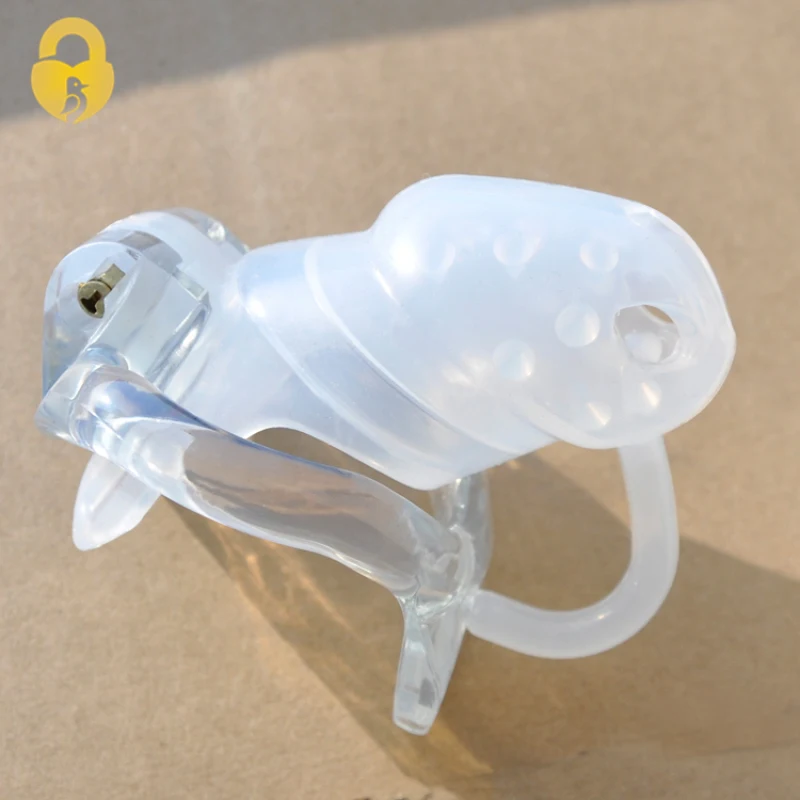 CHASTE BIRD-jaula de silicona con púas para pene, Dispositivo de Castidad con anillo de resina fijo, Juguetes sexuales para adultos, A362-1, HT v3