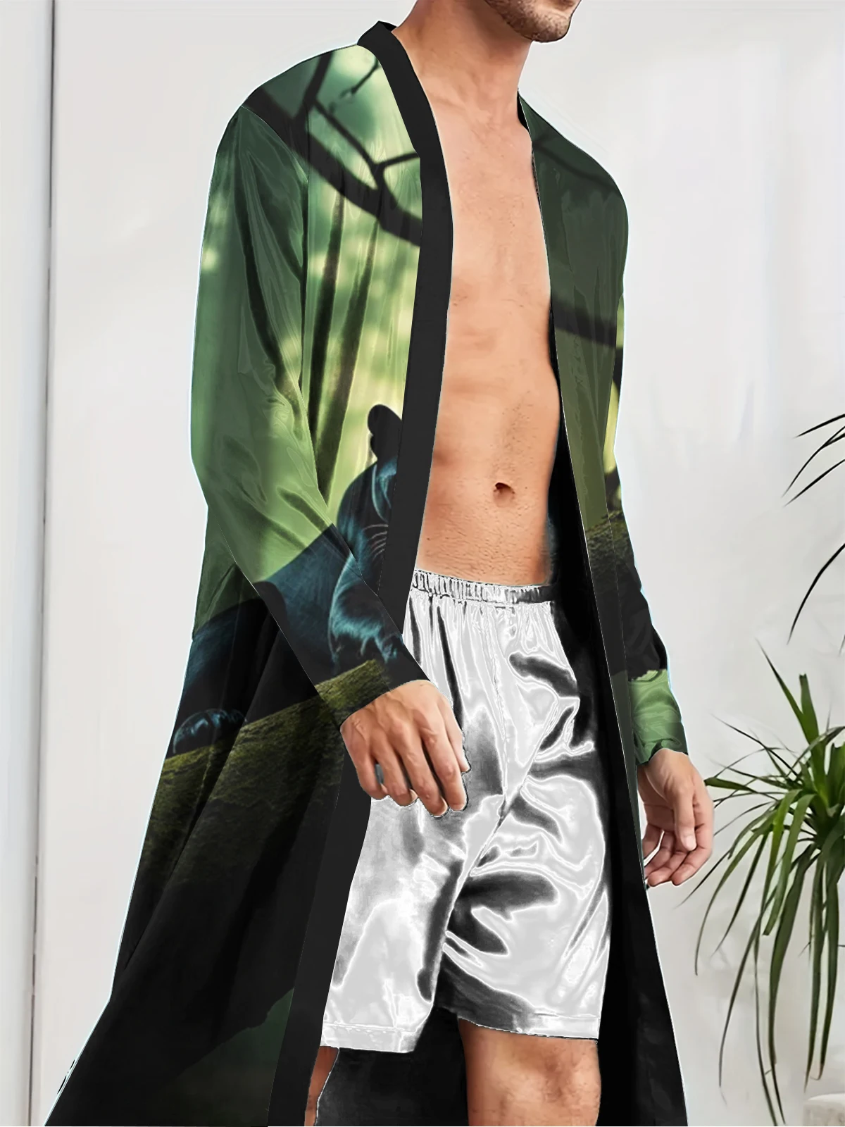 1pcs Men's Robes 2026 Spring/Summer Graphic Bathrobe Breathable dressing gown Sleepwear 3D Printed Sleepwear Funny pajamas