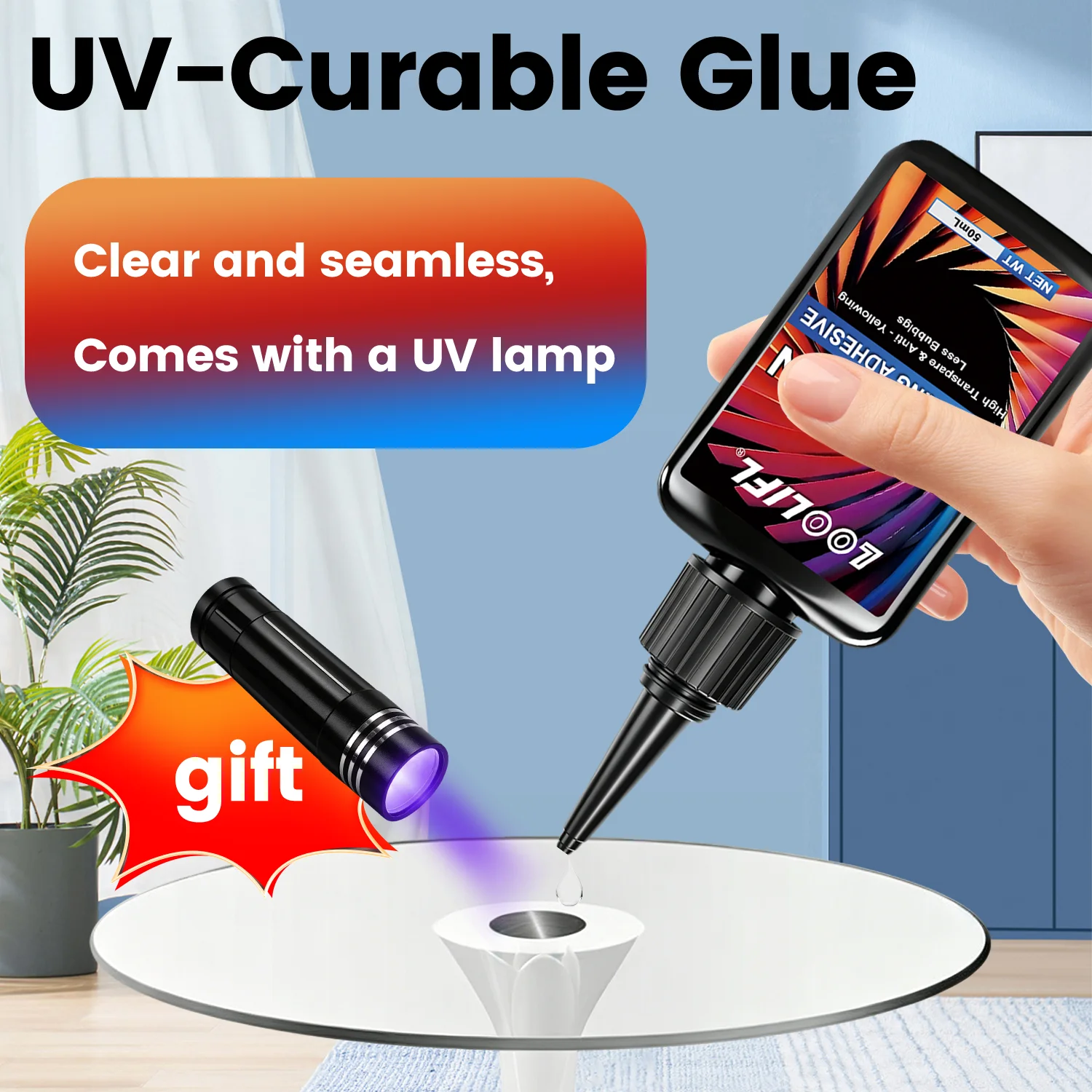 1-5 Stück Neuer Hochfester UV-Harzkleber Schnelltrocknender UV-härtender Klarer Harter Epoxidharzkleber für Schmuck Kristall DIY Glasreparatur