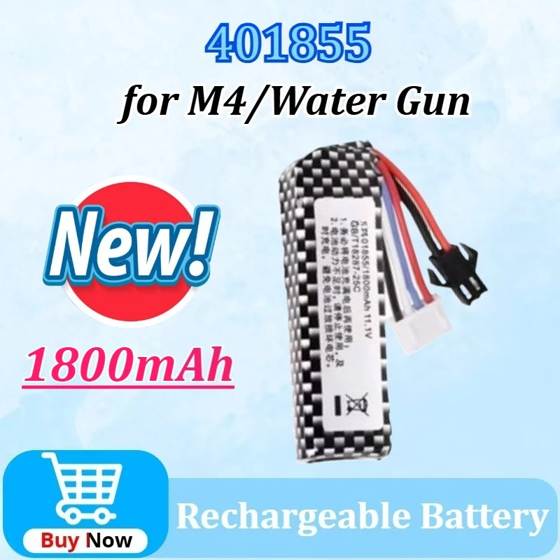 

For Water Gun 3S 11.1V 1800mAh 25C 401855 Lipo Battery Set for M4/AK Mini Airsoft BB Air Pistol Electric Toys RC Parts + Charger