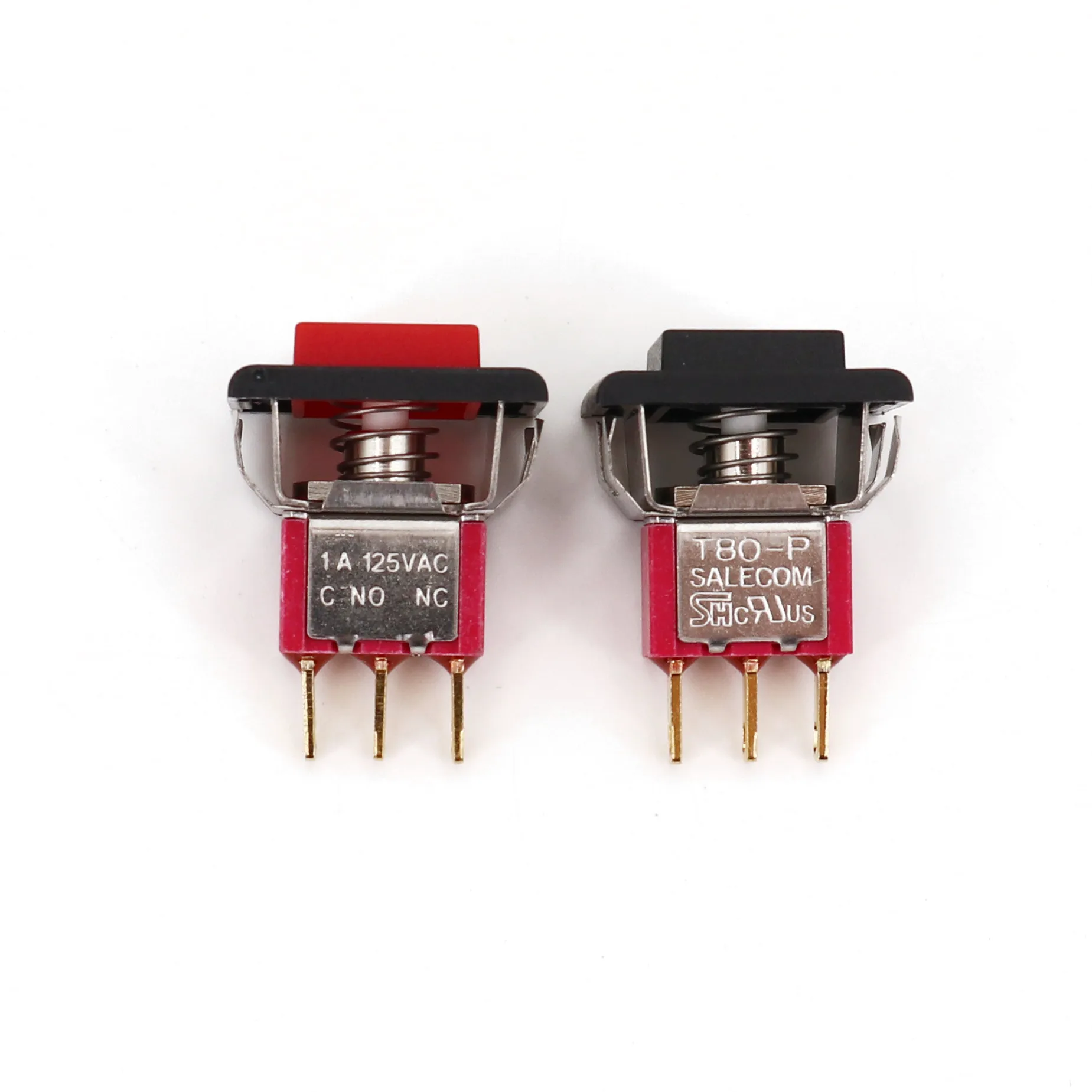 Salecom P8701-F22A Square With Frame 3-Pin Snap-Acting Momentary SPDT Push Button Switch