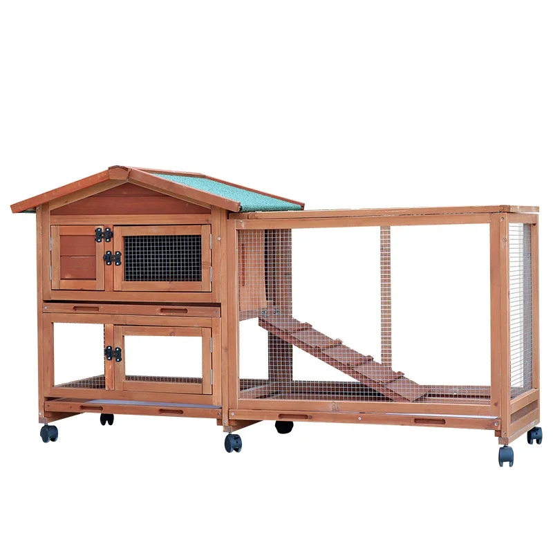 Outdoor Pet House Chicken Nesting Box Bunny Rabbit Hutch Large Wooden Hen Cage Chicken Coop