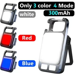 Mini Flashlight Work LED Light Rechargeable Lamp Pocket COB Keychain Portable Flashlight Outdoor Camping Small Light Corkscrew