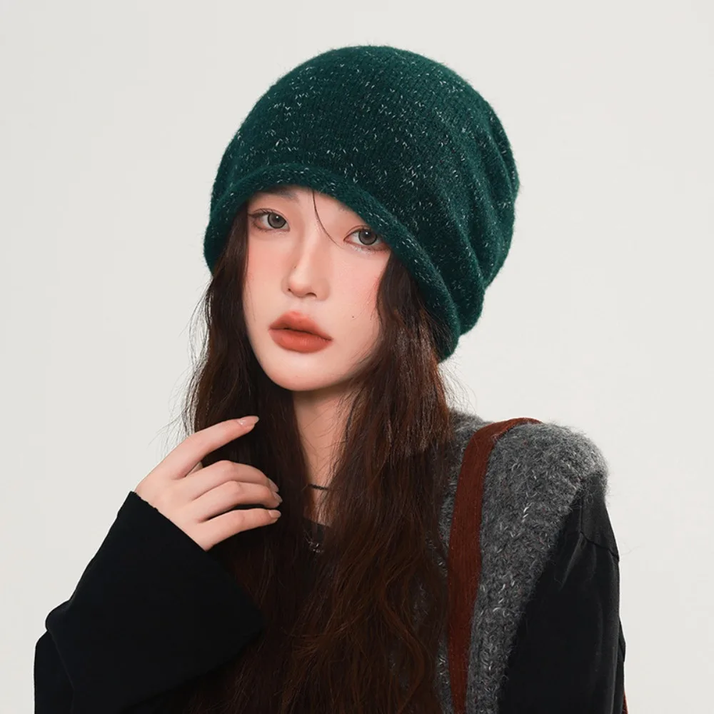 

Fashion Elastic Knitted Stacked Hat Streetwear Korean Style Lace-up Hat Soft Dome Brimless Beanie Cap Outdoor