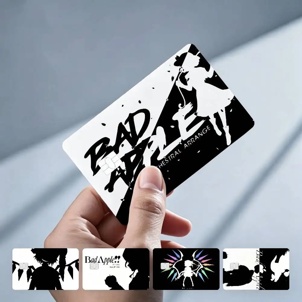 Touhou Project Bad Apple 4PCS!Trendy & Cool Business-Style Bank Card Sticker — Suitable for Debit Card Decoration