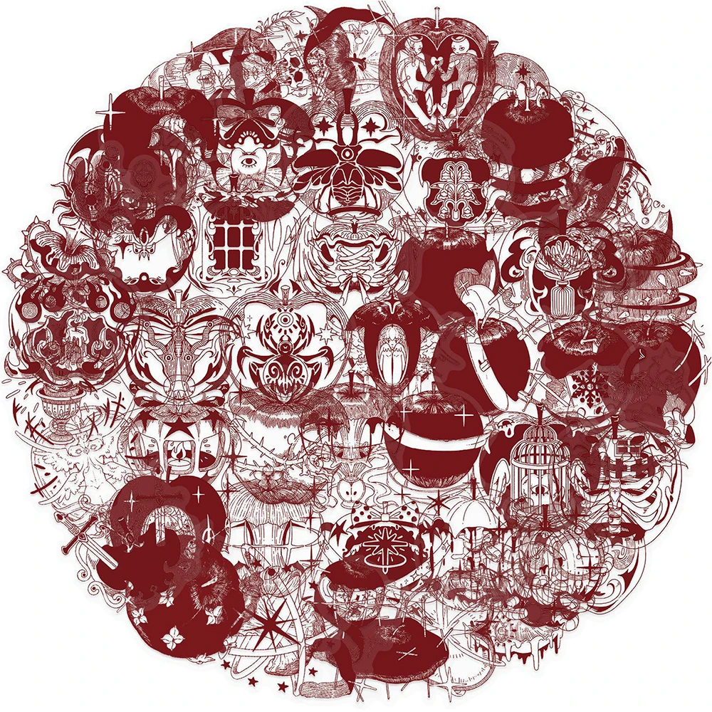 10/30/50 قطعة الفن الرجعية التفاح الأحمر ملصقات الإبداعية لطيف شفاف شارات الحيوانات الأليفة Skatals بها بنفسك سكيت محمول الأمتعة الكتابة على الجدران ملصق لعبة