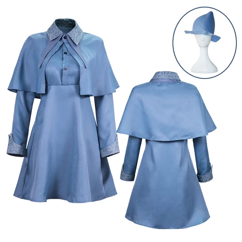 Movie Cosplay Fleur Isabelle Delacour Cosplay Costumes Magic School Uniform Dress Hat Shawl Halloween Costumes for Women