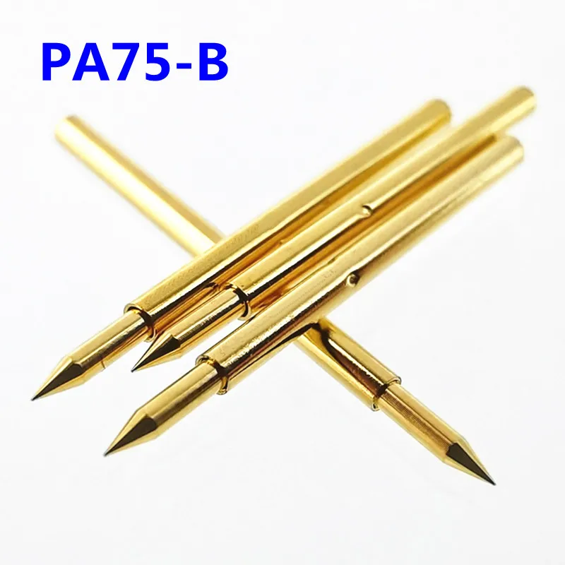 

100PCS/pack Gold-plated PA75-B Pointed Spring Test Probe Needle Tube Outer Diameter 1.02mm Length 15.8mm PCB Pogo Pin