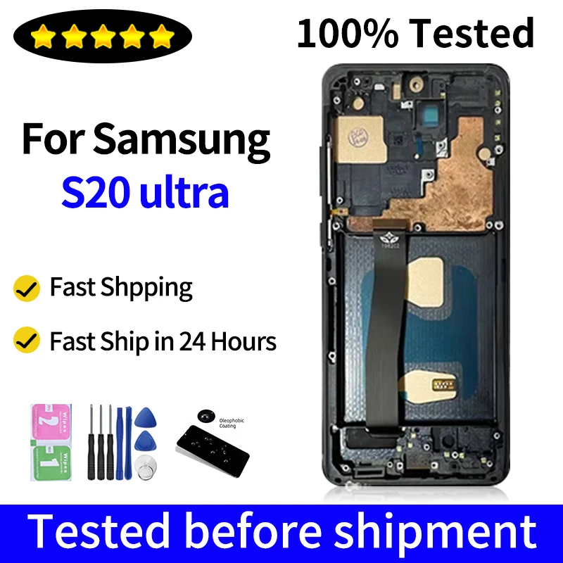フレーム付きデジタルタッチスクリーンテスト済みsamsung-s20-ultra5gg988g988bdsg988u