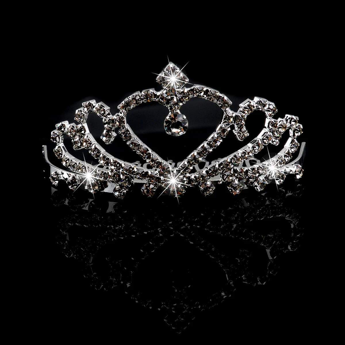 

Elegant Crystal Crown Headband Wedding Hair Accessories Bridal Tiara Prom Hard Alloy Shining Comb Durability Charm
