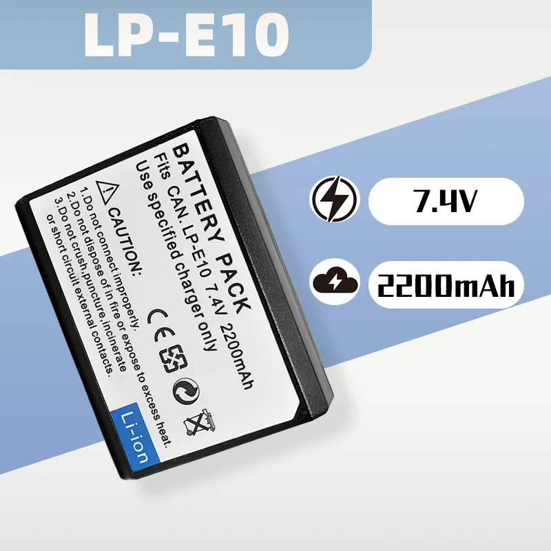 7.4V 2200mAh Li - Ion Battery for Canon LP - E10, Fit for Canon EOS 1100D, KISS X50 Cameras