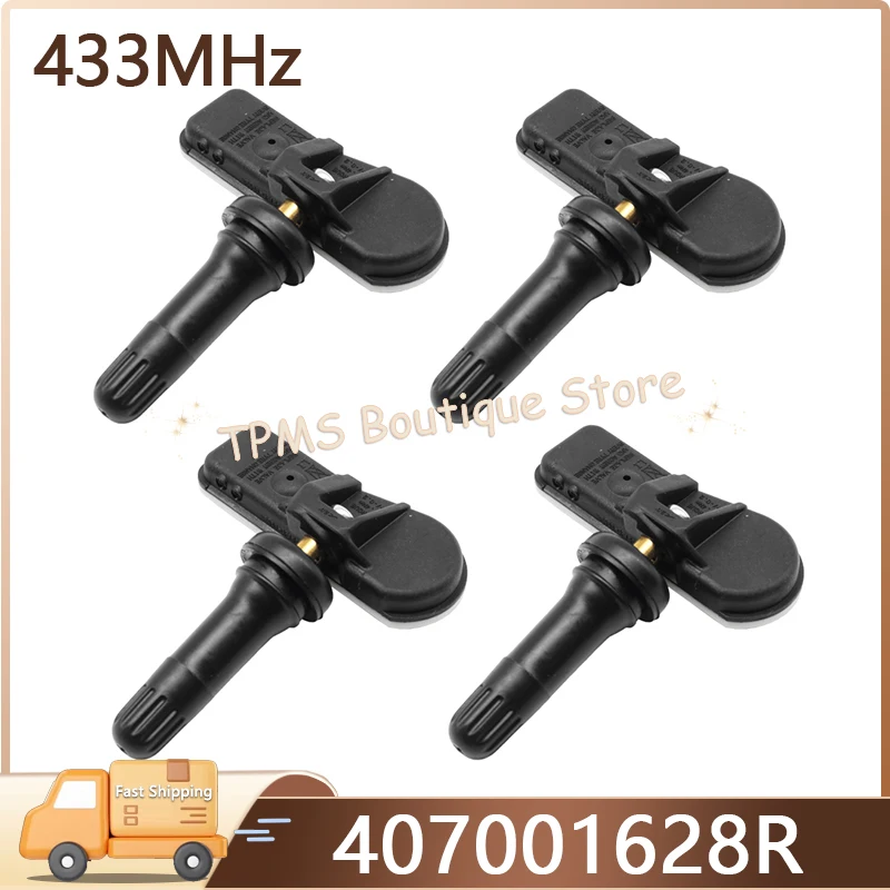 

Tyre Pressure Monitoring System 407001628R For Renault Lodgy Kangoo II Clio IV Logan Captur Smart Fortwo 4pcs 433MHz TPMS Sensor