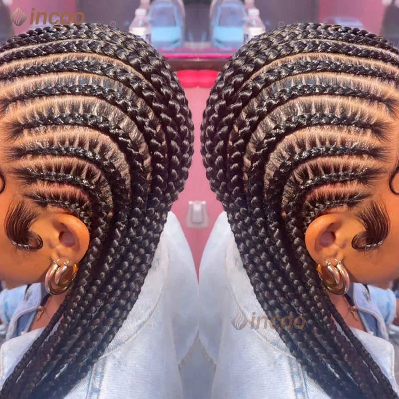 

36" Synthetic Full Lace Braided Wigs Women Jumbo Knotless Braided Wigs for Black Women Cornrow Twisted Braided Wig