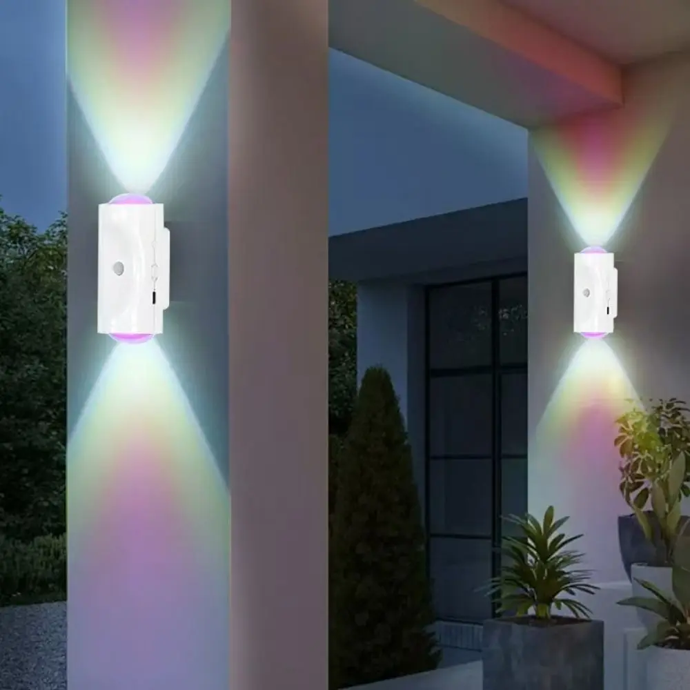 مستشعر لاسلكي ضوء الليل عكس الضوء المحمولة LED مصباح الخزانة 3/7 ألوان تغيير محس حركة RGB التدرج الجدار مصباح خزانة #3