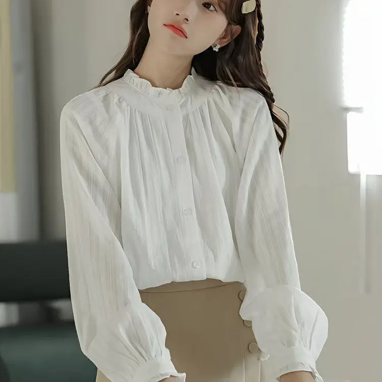 

Long S Sleeve Shirts Womens Satin Pleated Loose Fit Boho Minimalist Feminine Romantic Spring Beach Holiday Outfit Comfortable