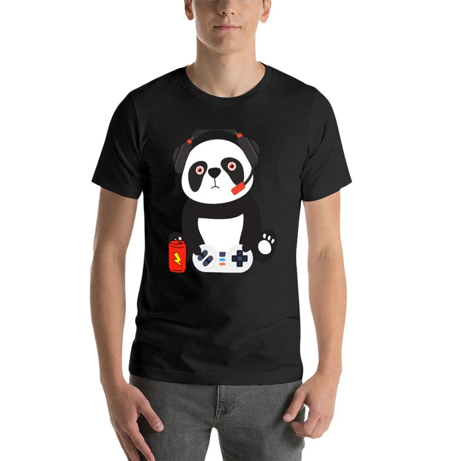 Camiseta con estampado de Panda para niños, camisa con estampado de animales, blusa de peso pesado