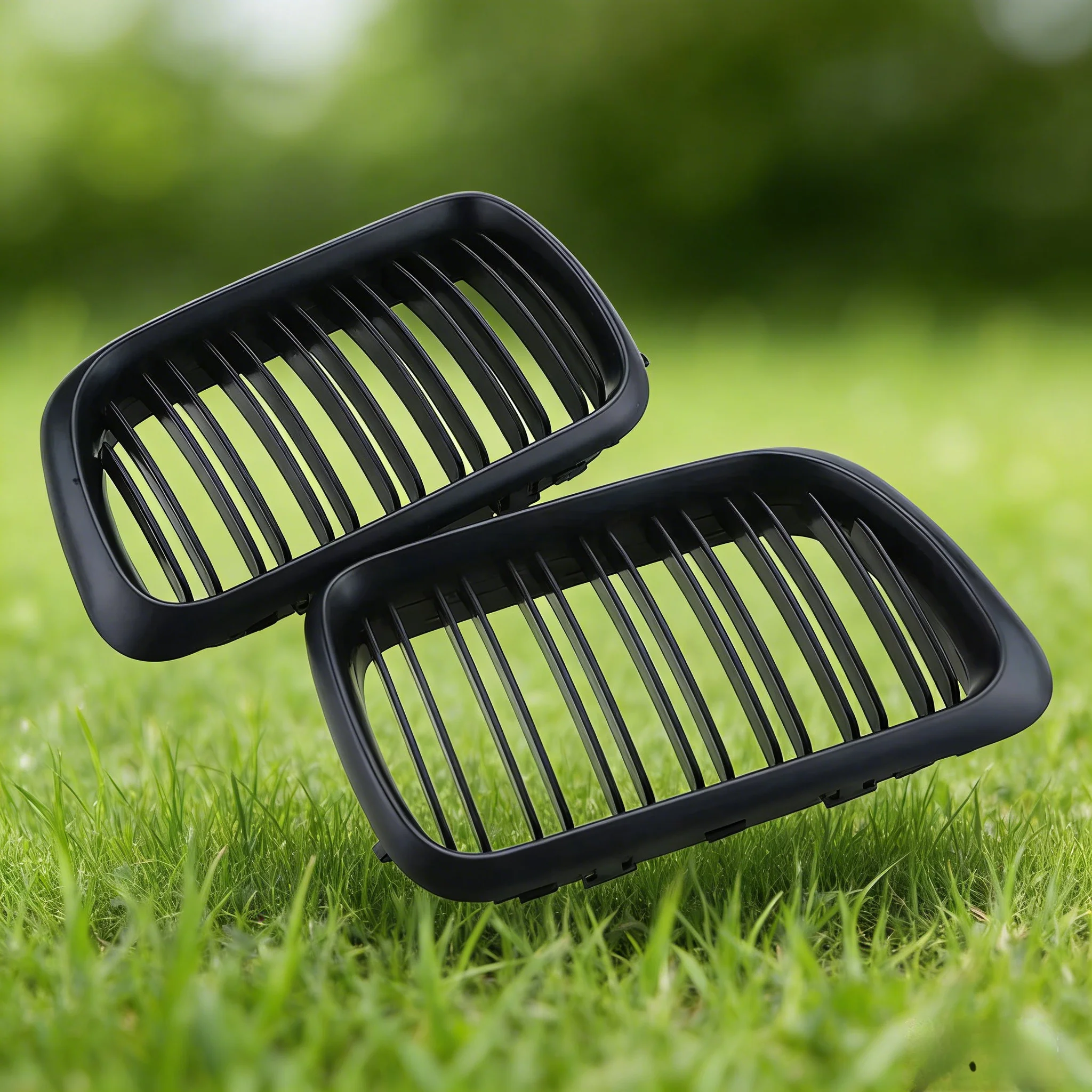 For BMW E36 3 Series 1997-1999 Car Grille Double Line Front Kidney ABS Front Hood Grill Black 51138195152 51138195151 Parts view 6