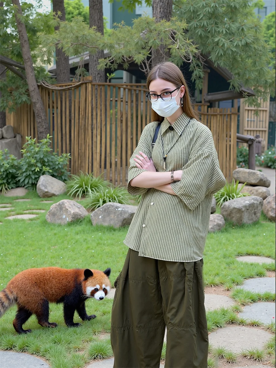 قصيرة الأكمام النساء قمصان الحفلات السيدات مخطط خط عمودي طباعة زر الجبهة عادية بسيطة الأساسية الحد الأدنى قمة الموضة #5