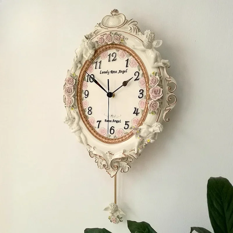 European Bedroom Wall Clock Aesthetics Simple Charm Elegant Wall Clock Mechanical Numeral Relogio De Parede Home Decoration