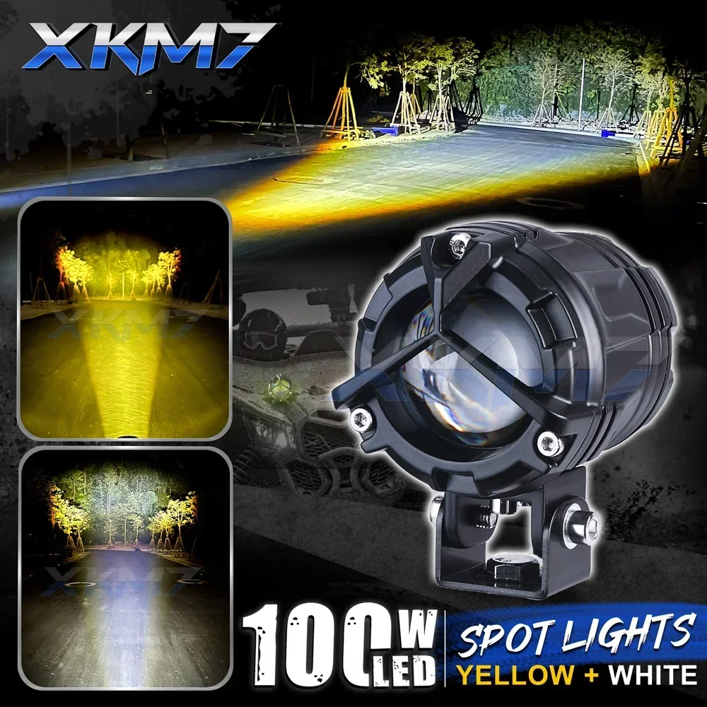 100W,Barra de foco de luces Led antiniebla para coche, LED faros neblineros para autos , faro de trabajo de inundación ATV off road, lente de proyector LED, accesorios todoterreno 4x4, luces led para vehículos