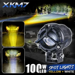 100W LED Fog Lights Spotlight Bar for Car Motorcycle ATV Flood Work Light Headlight LED Projector Lens off road accessories 4x4
