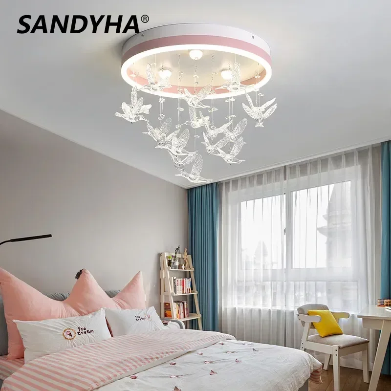 sandyha led lampada do teto para decoracao lustres modernos para o quarto iluminacao do quarto das criancas nuvens brancas lustre 01