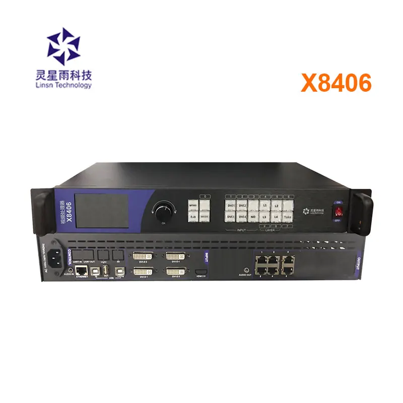 

LINSN X8406 Video Processor Best Price Two-In-One Sender Plus Video Processor 4-Layer-Output Controller 3.84 Million Pixels