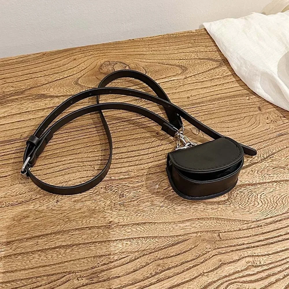 

Чехол для наушников, съемная сумка на шею, поясная сумка с клапаном, 2-в-1, водонепроницаемая, кожаная, кошелек для монет, женская.