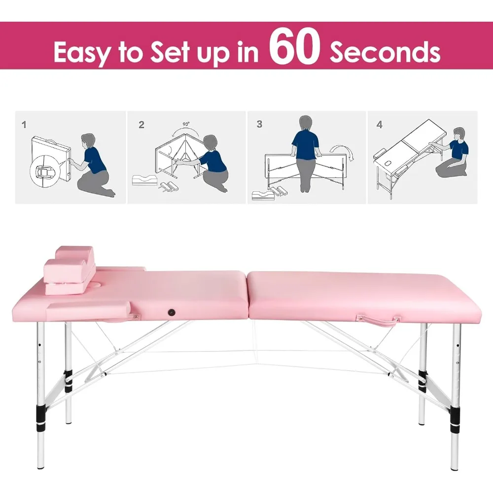 سرير لملحقات الرموش، طاولة تدليك مع وسادة رمش، سرير تجميل، طاولة سبا، سرير سبا، ارتفاع قابل للتعديل