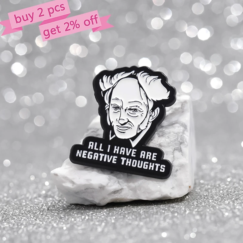 Philosopher Inspirational Quote Enamel Pins CRITIQUE YOUR INADEQUATE USE OF LOGIC Custom Brooches Lapel Badges Jewelry Gift