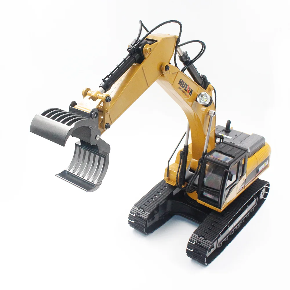 Huina 1580 RC Excavadora Nuevo vehículo de ingeniería totalmente metálico 3 en 1 de 23 canales Incluye paquete de cargador Camiones de control remoto