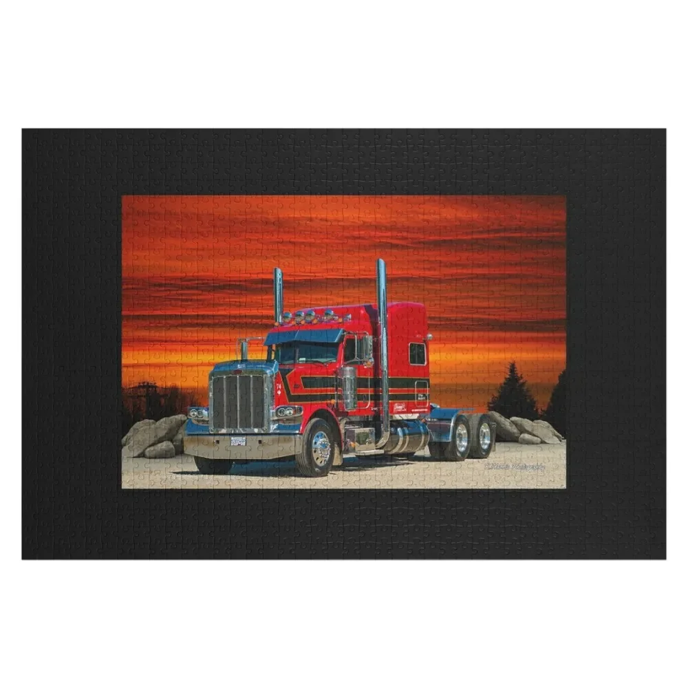 Rompecabezas Peterbilt a rayas, juguetes para niños, juguetes personalizados para niños, rompecabezas de regalo personalizado para niños