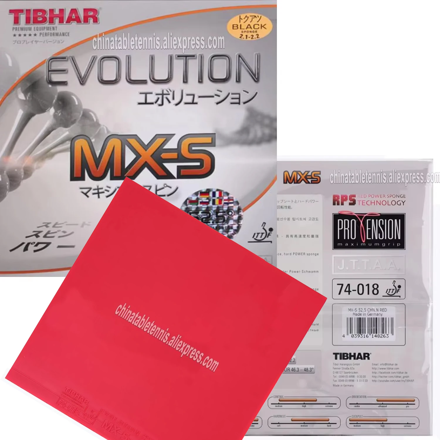 

Оригинальная твердость накладного тенниса Tibhar MX-S 52,5 MX S, твердая резина для быстрой атаки с петлевыми шипами в ракетке для занятий спортом