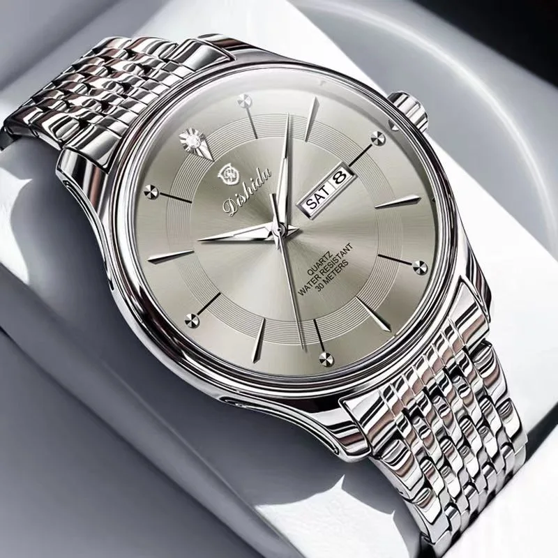 Nuevo reloj mecánico no automático con doble calendario y nueve cuentas para hombre, reloj luminoso resistente al agua para hombre, Dropship de una pieza