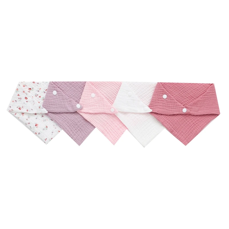 Serviette de salive en coton doux pour bébé, gant de toilette pour nouveau-né, mouchoir de jardin d'enfants, serviette d'allaitement, 5 pièces