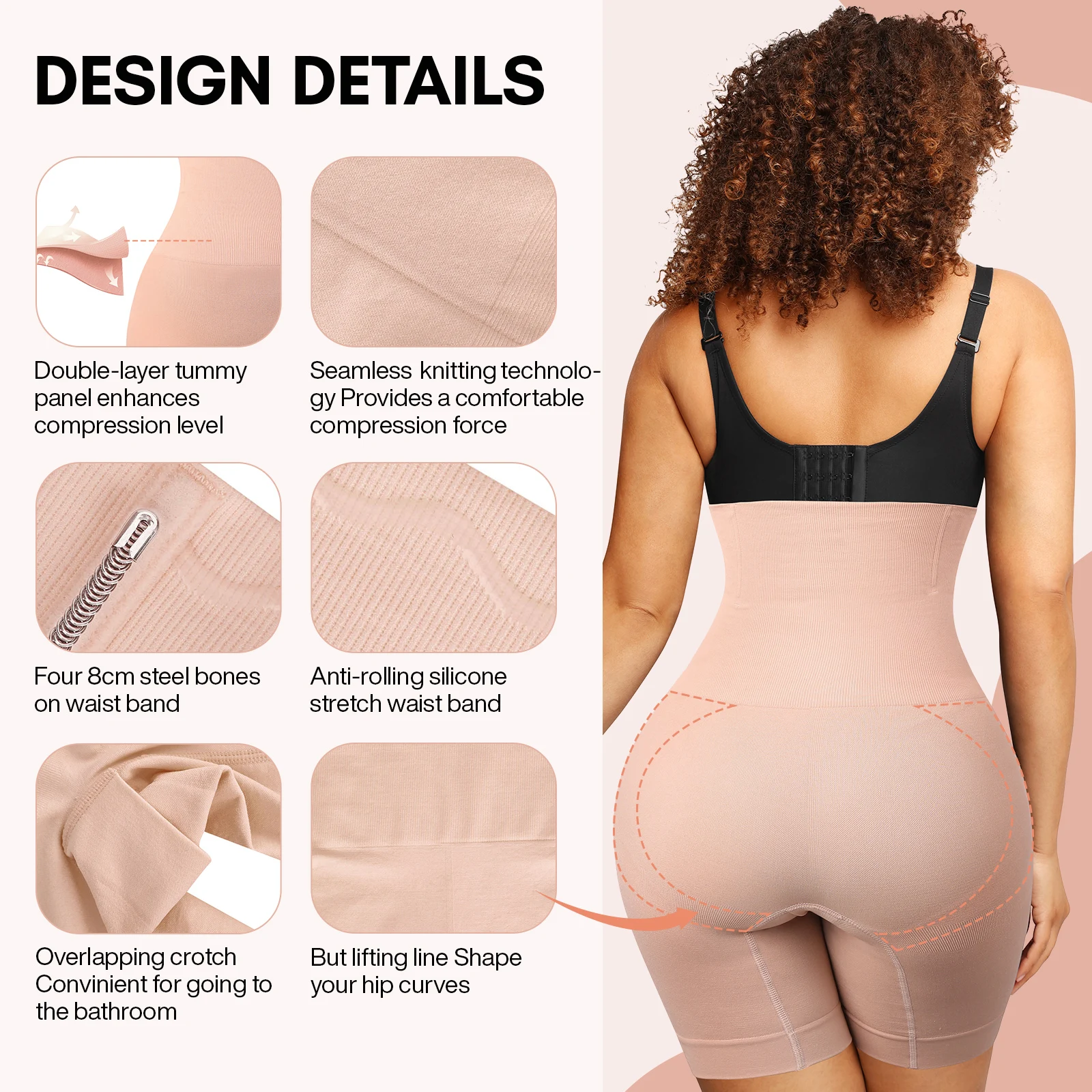 Colombia nas Taillen trainer Body Shape wear für Frauen Butt Lift Bauch Kontrolle High Compression Butt verbessern Korsett