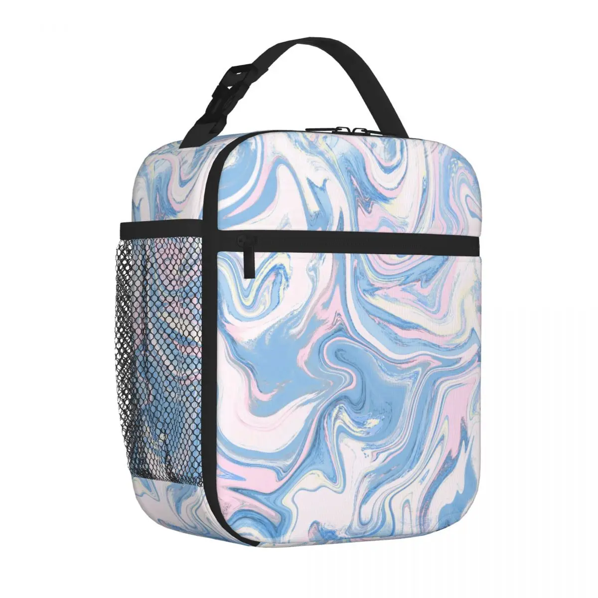 Bestselling Powder Blue Liquid Texture Everyday Use Kids Lunch Bag Kid Outdoor Class Lightweight Lunch Bag