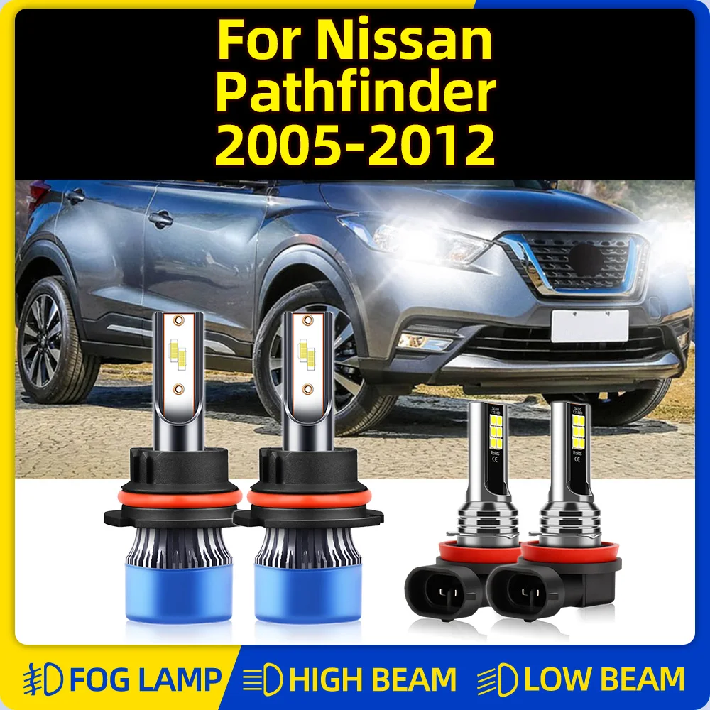 40000LM LED Headlight Bulb 6000K CSP Car Headlamps 12V Auto Fog Lamps For Nissan Pathfinder 2005-2007 2008 2009 2010 2011 2012