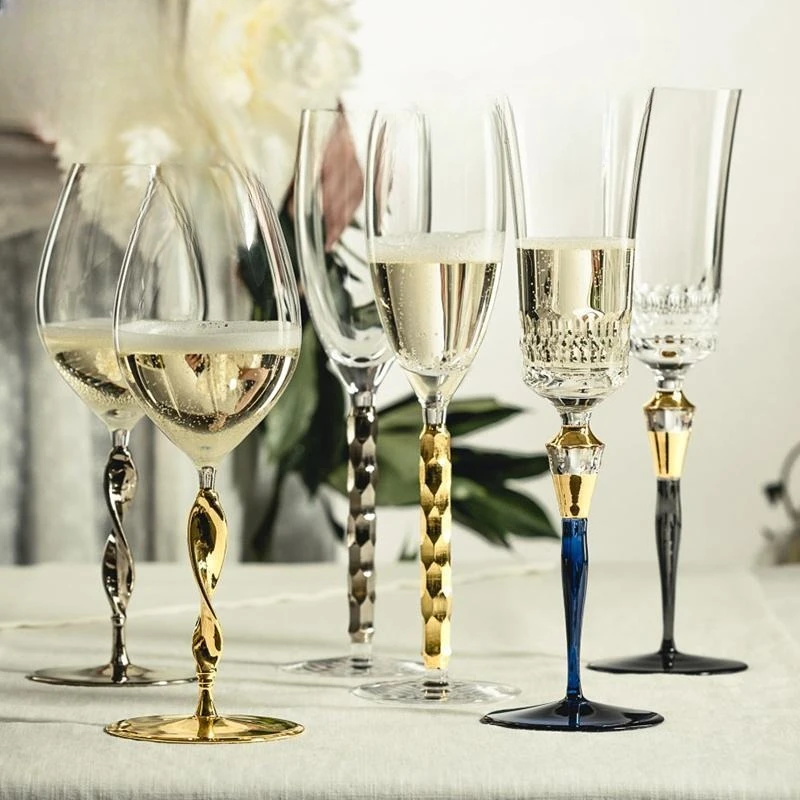 

Set Household goblet High value champagne glass Crystal white wine glass
