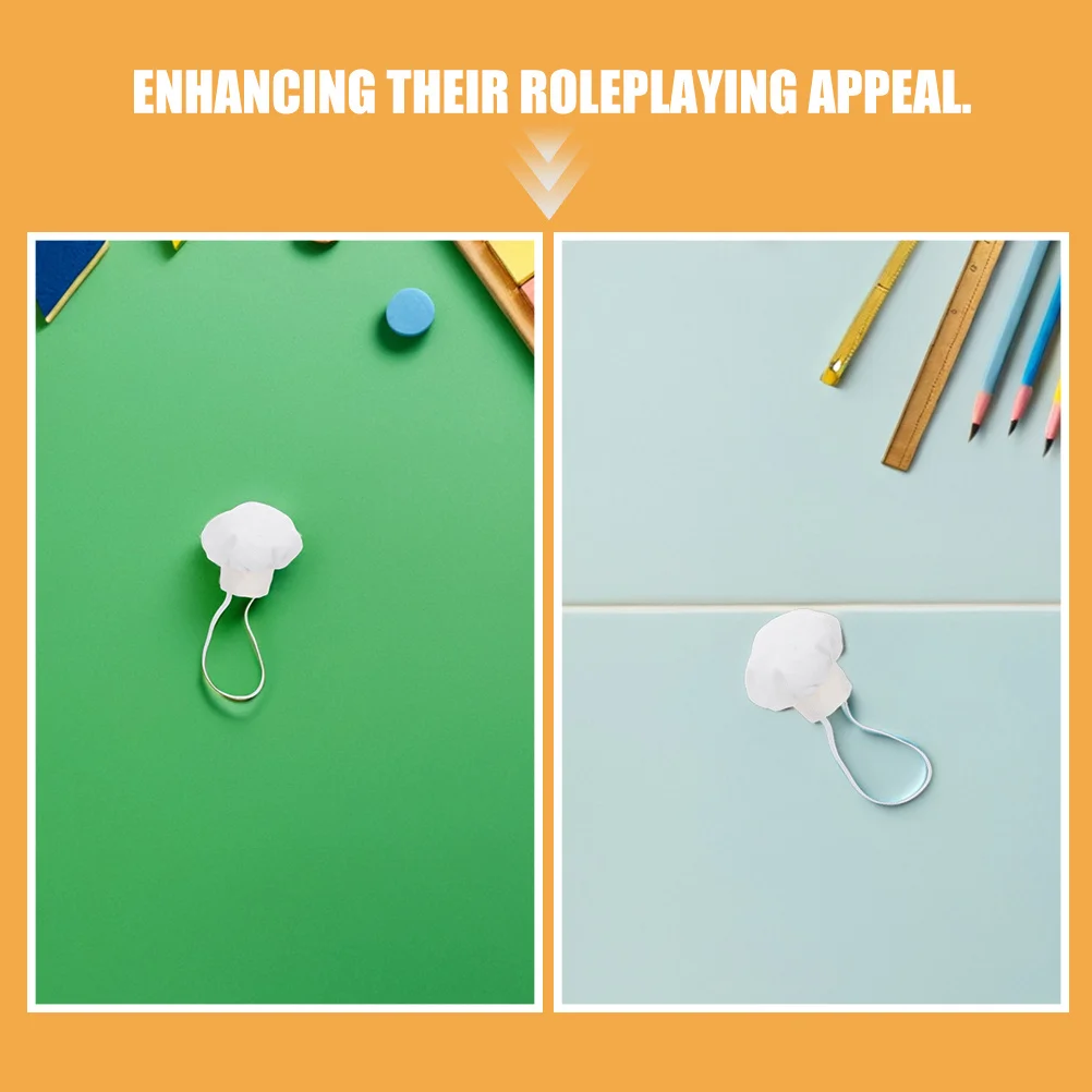 4 stuks hoeden wit voor 10-15 cm koken rollenspel accessoires doe-het-zelf decoratie witte koksmuts